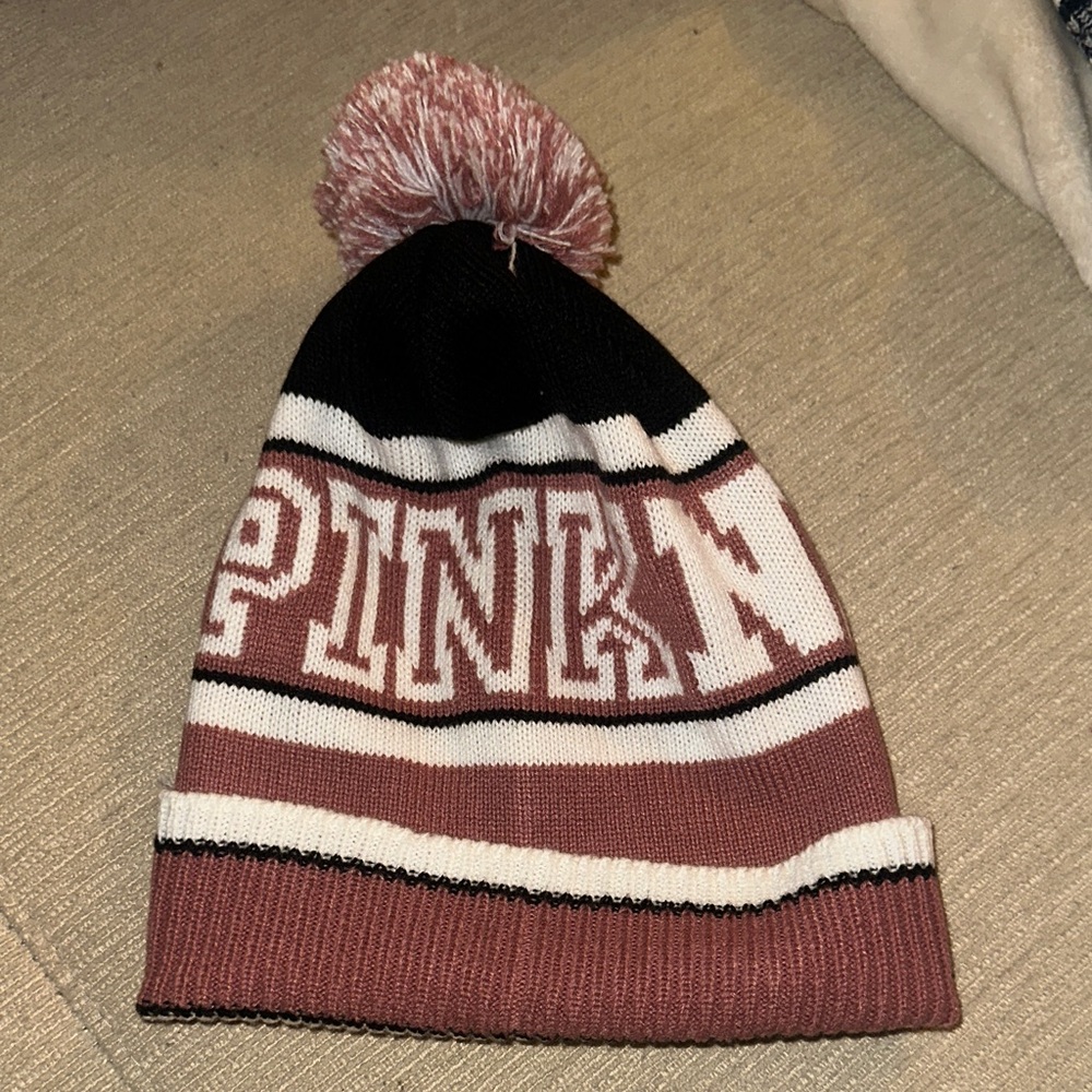 VS Pink Pom-Pom Beanie